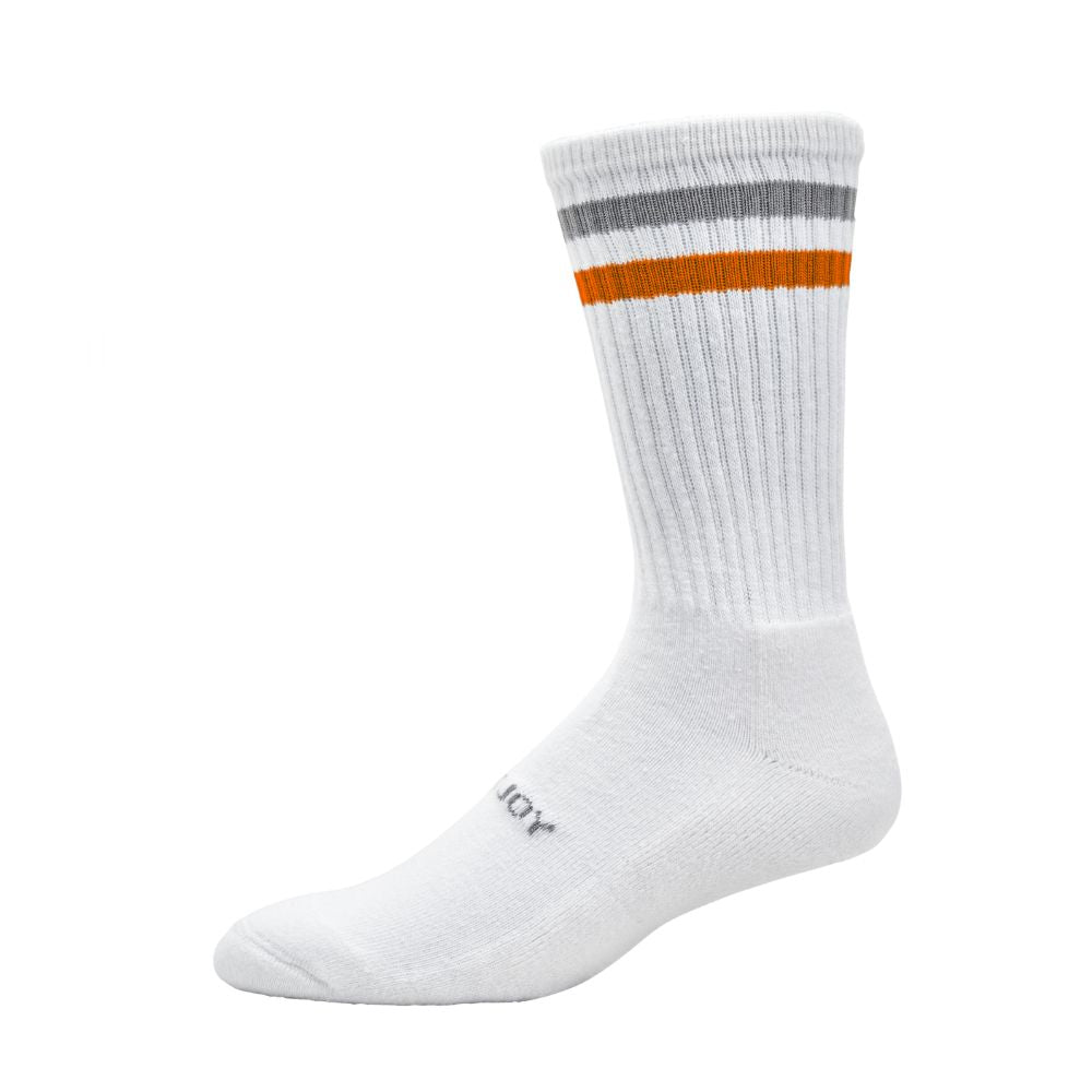 FootJoy ComfortSof Crew Socks 11506 - 3 Pack - White Assorted Stripe