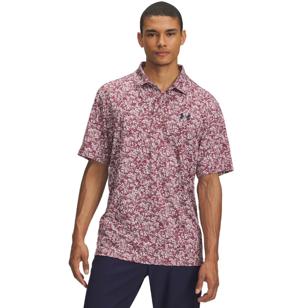 Under Armour UA Playoff 3.0 Golf Polo Shirt 2025 - 1378677-674 Tourmaline / Dark Maroon / Midnight Navy 674 M