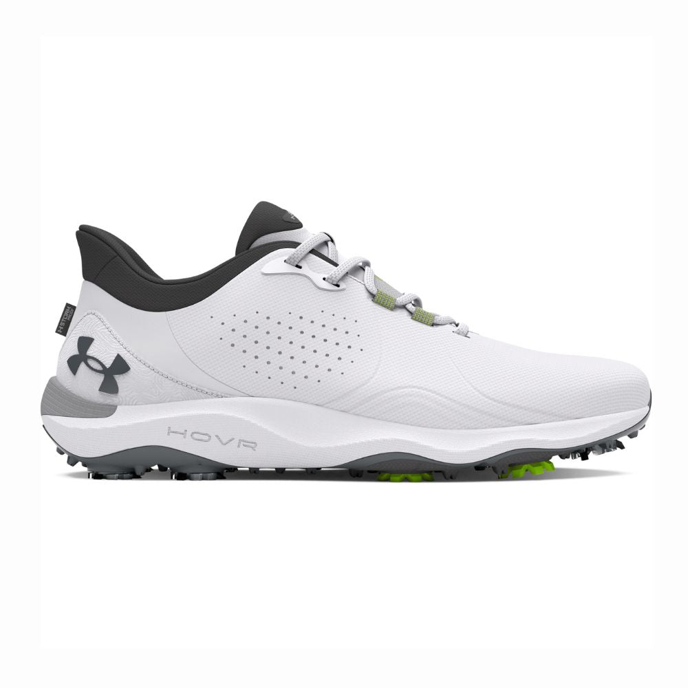 Under Armour Drive Pro Mens Spiked Golf Shoes 2025 - 3026919-100 White / White / Metallic Gun Metal 100 8