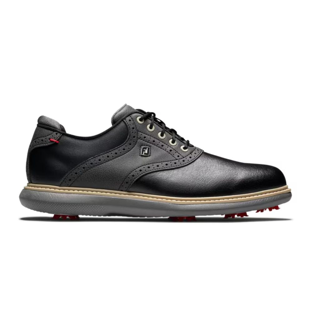FootJoy Traditions Mens Spiked Golf Shoes 57904 - Black - WIDE Fit Black 57904W 7