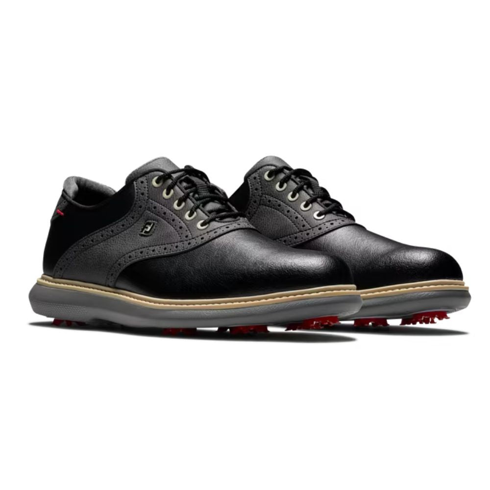 FootJoy Traditions Mens Spiked Golf Shoes 57904 - Black - WIDE Fit