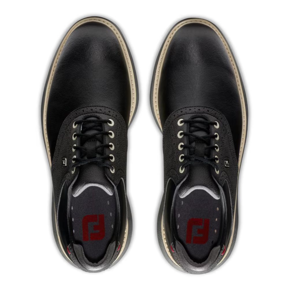 FootJoy Traditions Mens Spiked Golf Shoes 57904 - Black - WIDE Fit