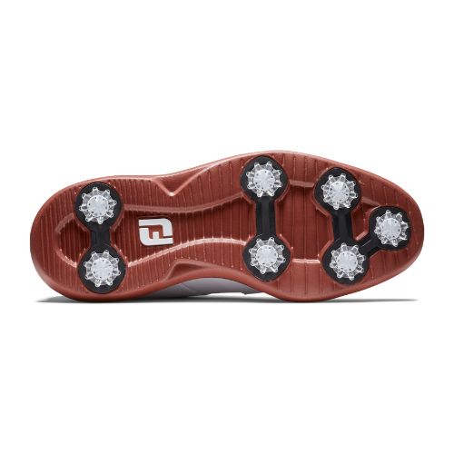 FootJoy Traditions Blucher Mens Spiked Golf Shoes 57946 - White / Brick