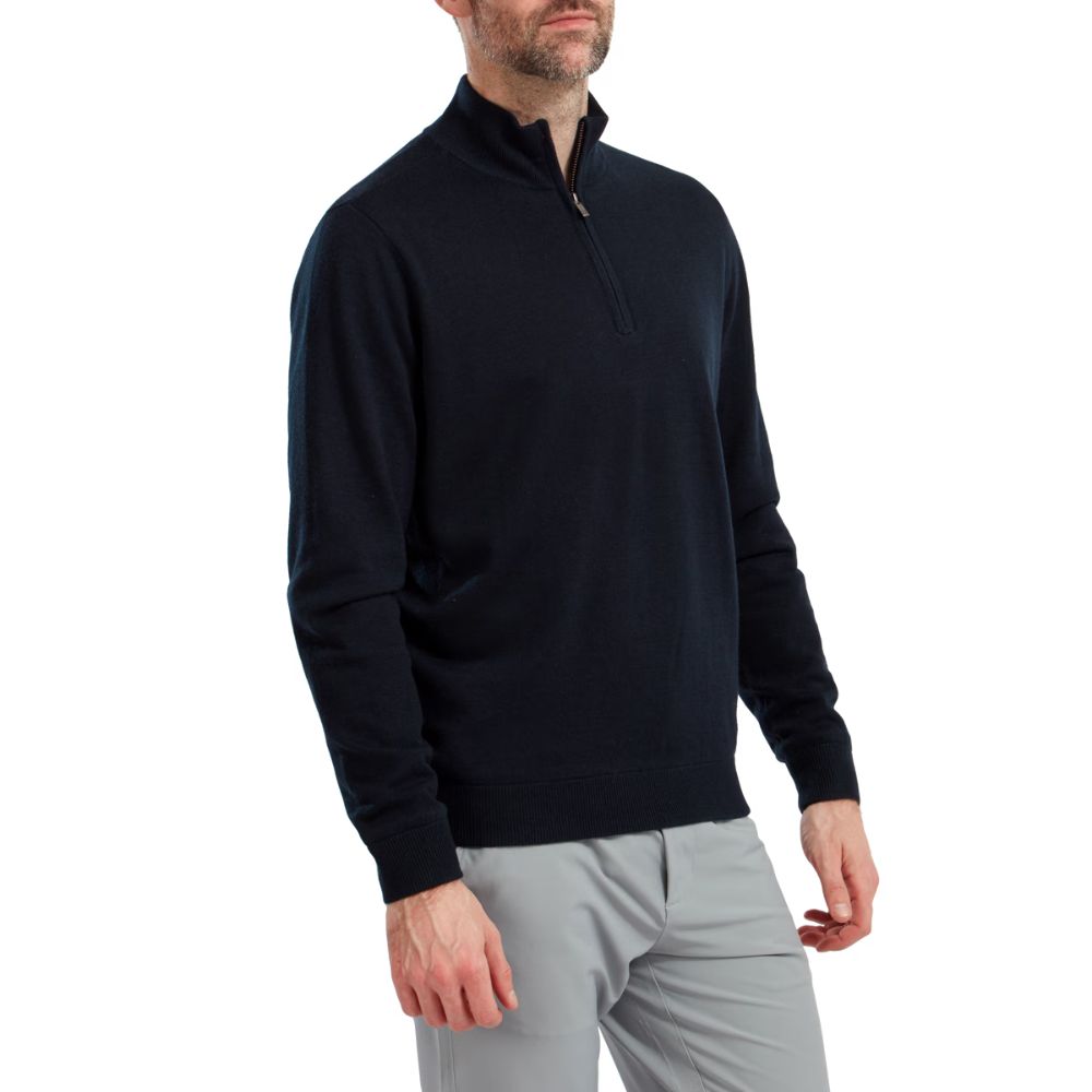 Footjoy Essentials Woolblend 1/2 Zip Lined Mens Golf Midlayer Top - 90210