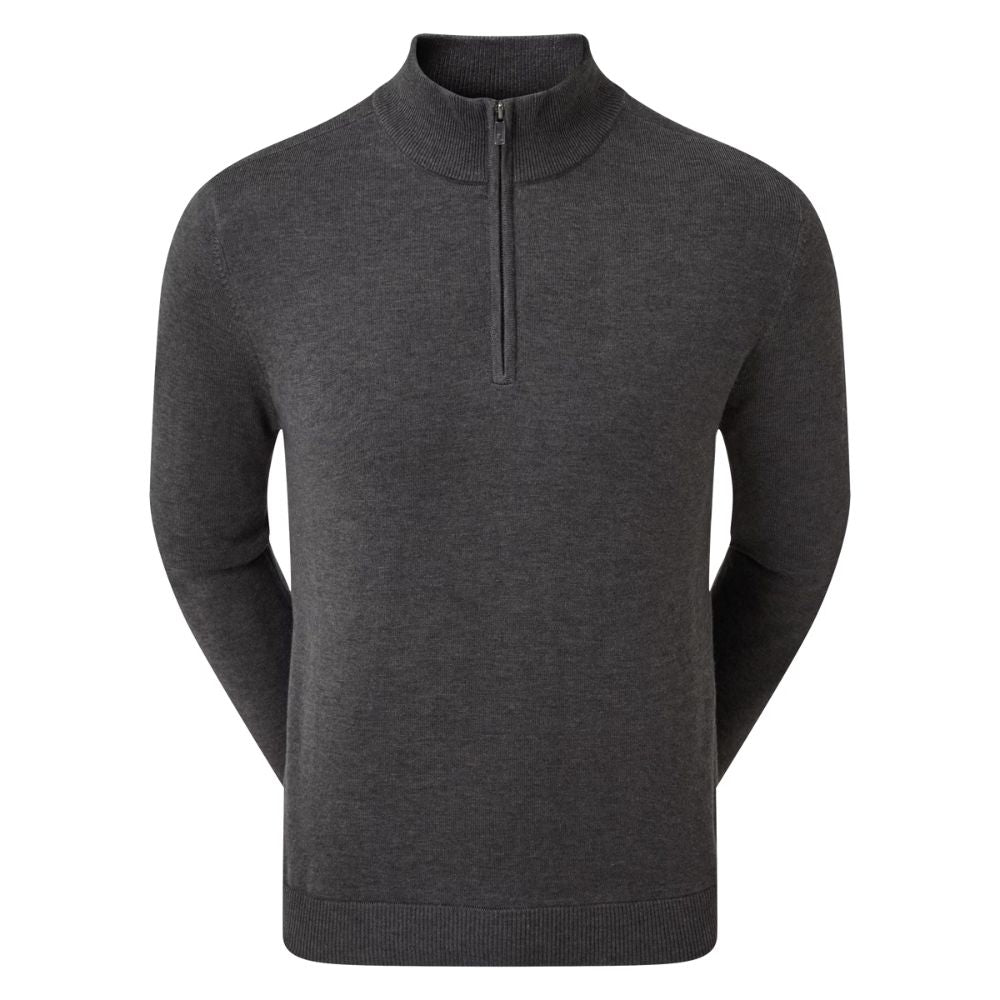 FootJoy Essentials Woolblend 1/2 Zip Lined Mens Golf Midlayer Top - 90212 Charcoal M