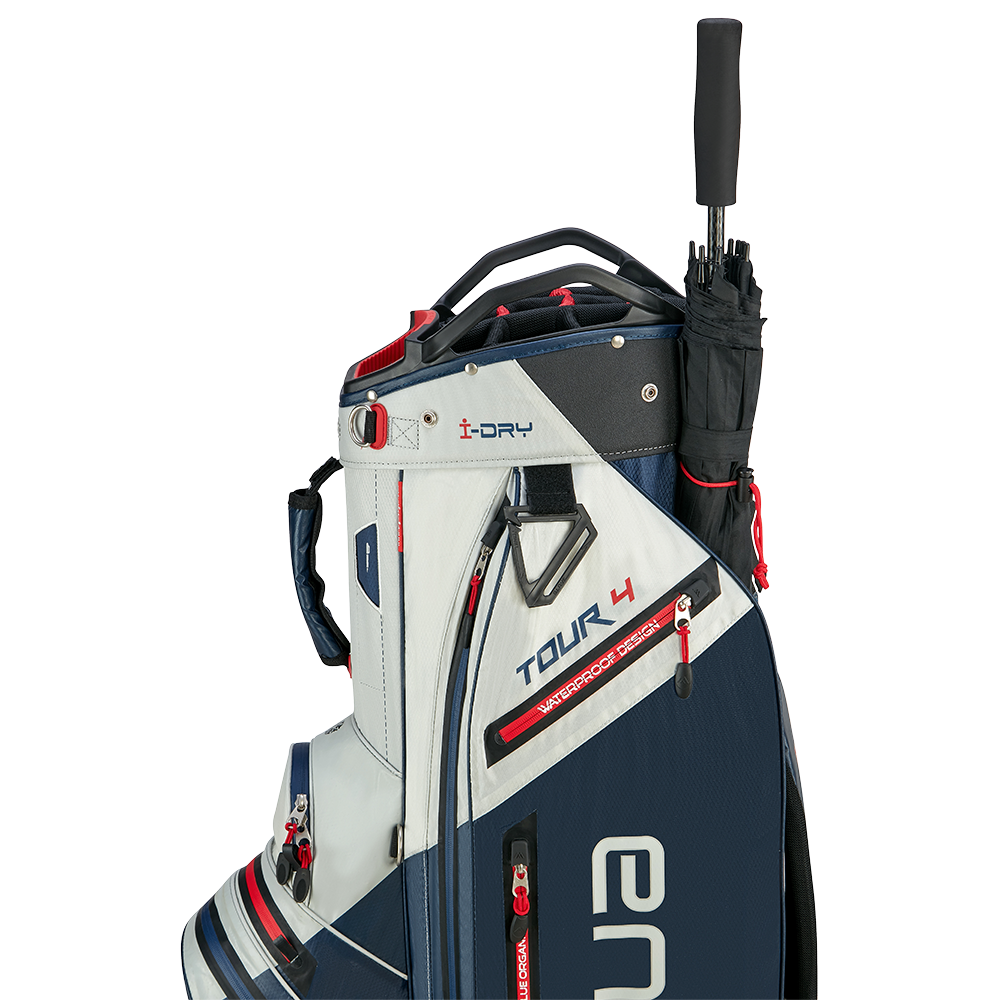 Big Max Aqua Tour 4 Golf Cart Bag - Off White Navy Red