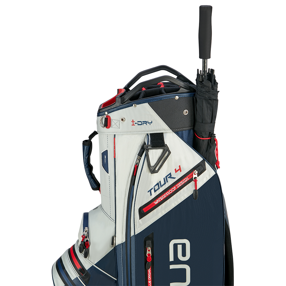 Big Max Aqua Tour 4 Golf Cart Bag 2024 - Off White Navy Red   