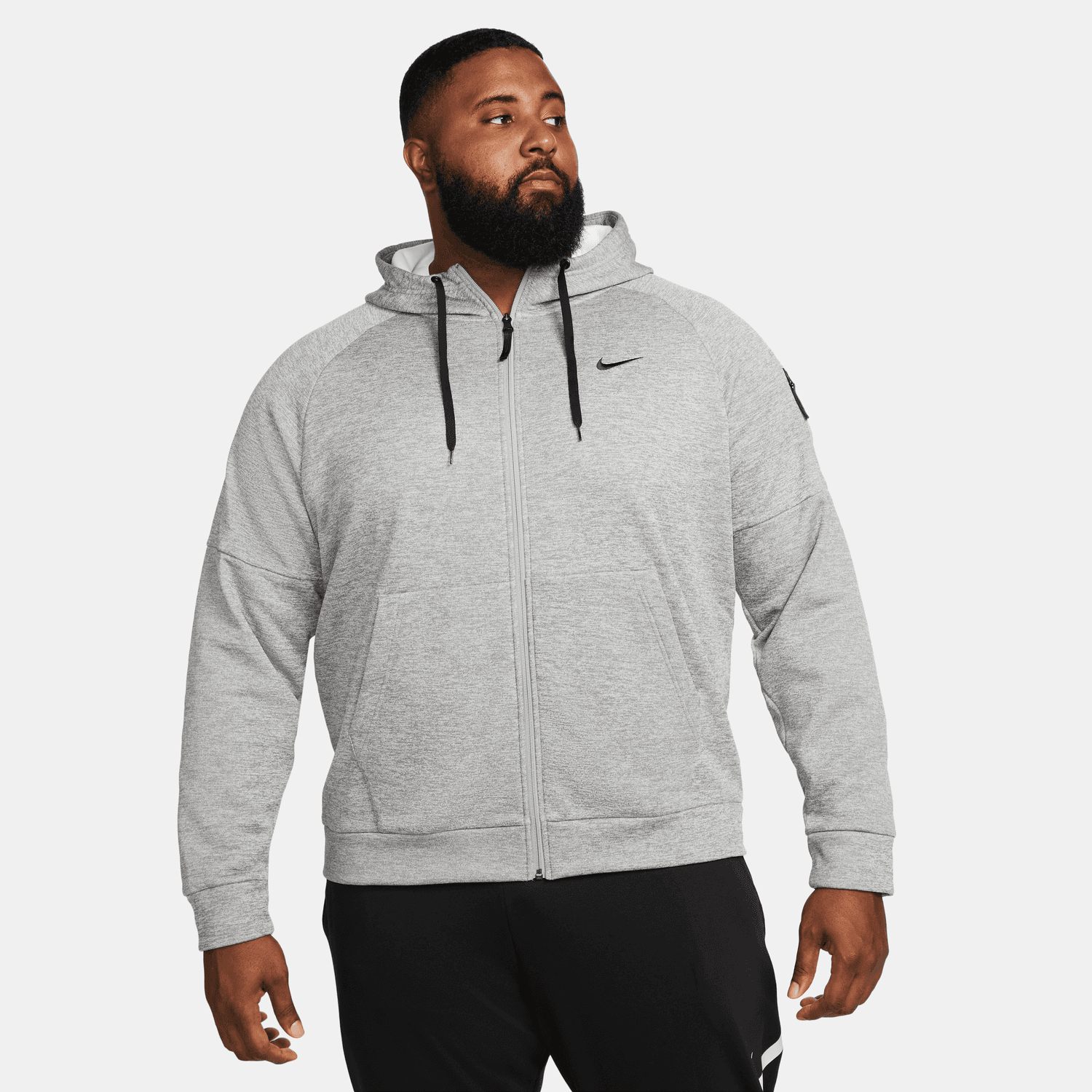 Nike Golf Men's Therma-FIT Full-Zip Hooded Fitness Top DQ4830 Dark Grey Heather / Particle Grey / Black 063 M