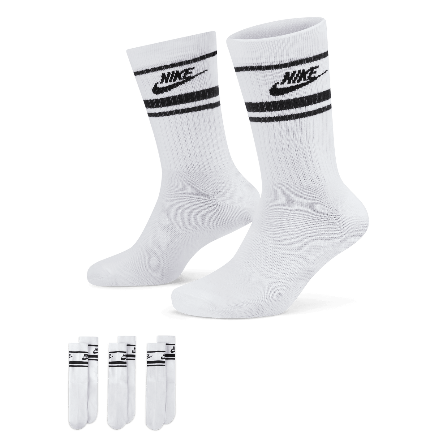 Nike Golf Sportswear Dri-FIT Everyday Essential Crew Socks DX5089 - 103 White / Black / Black 103 L