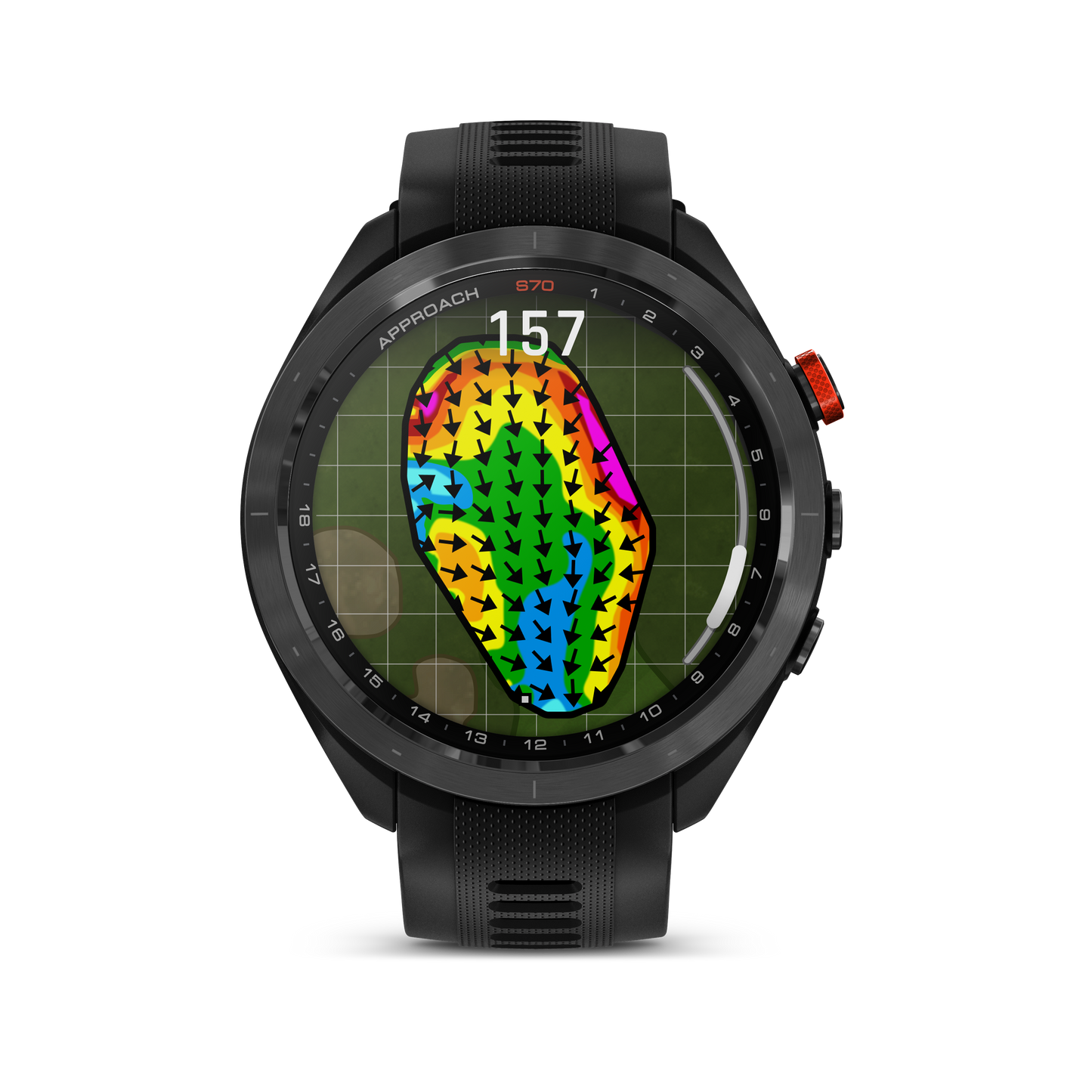 Garmin Approach S70 Golf GPS Watch - 47 mm Black Ceramic Bezel with Black Silicone Band