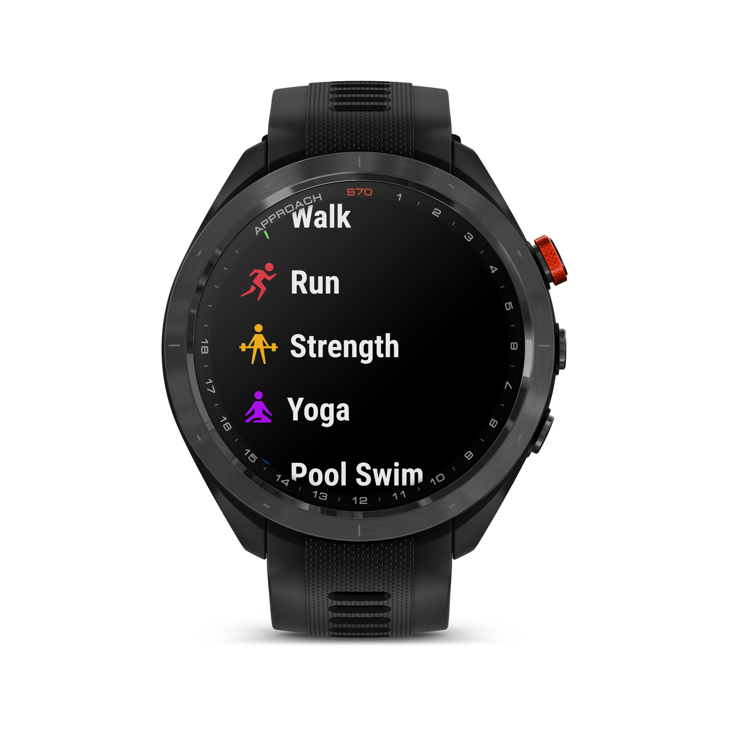 Garmin Approach S70 Golf GPS Watch - 47 mm Black Ceramic Bezel with Black Silicone Band