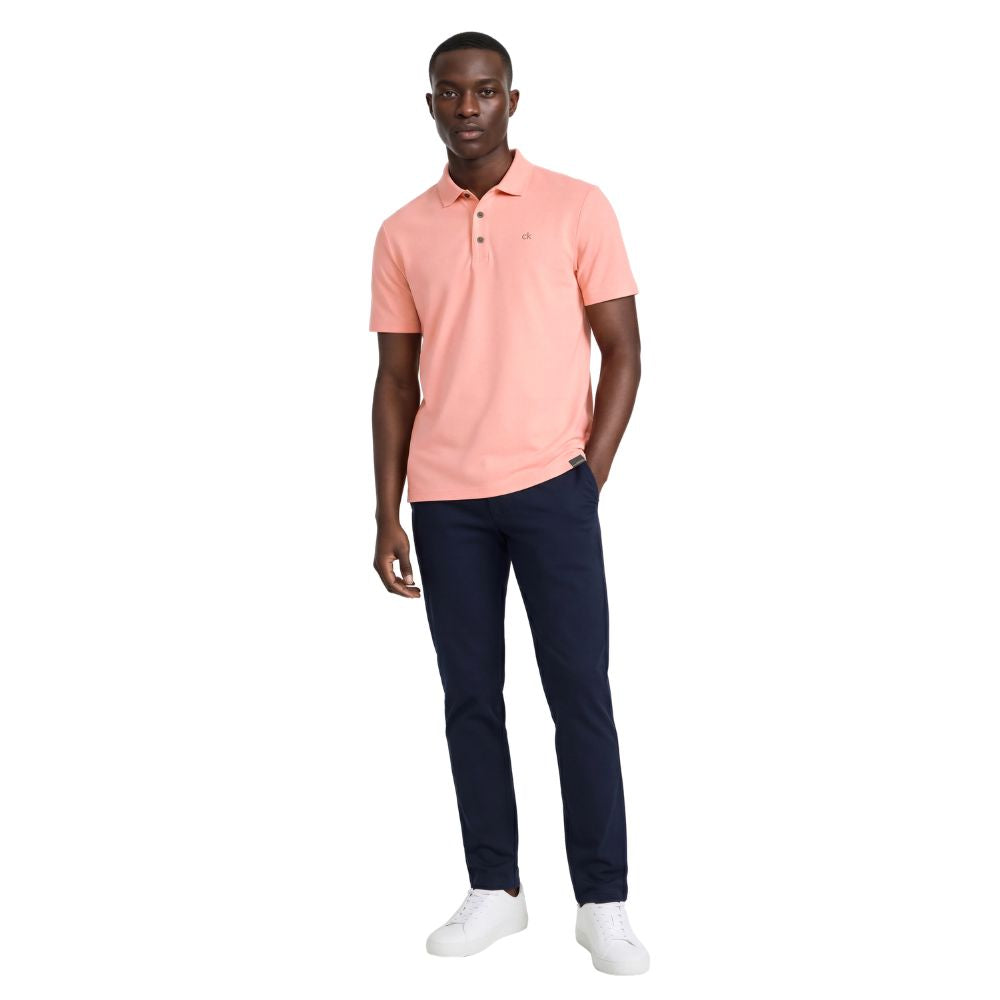 Calvin Klein Metro Golf Polo Shirt 2026 - C10443 Coral Almond
