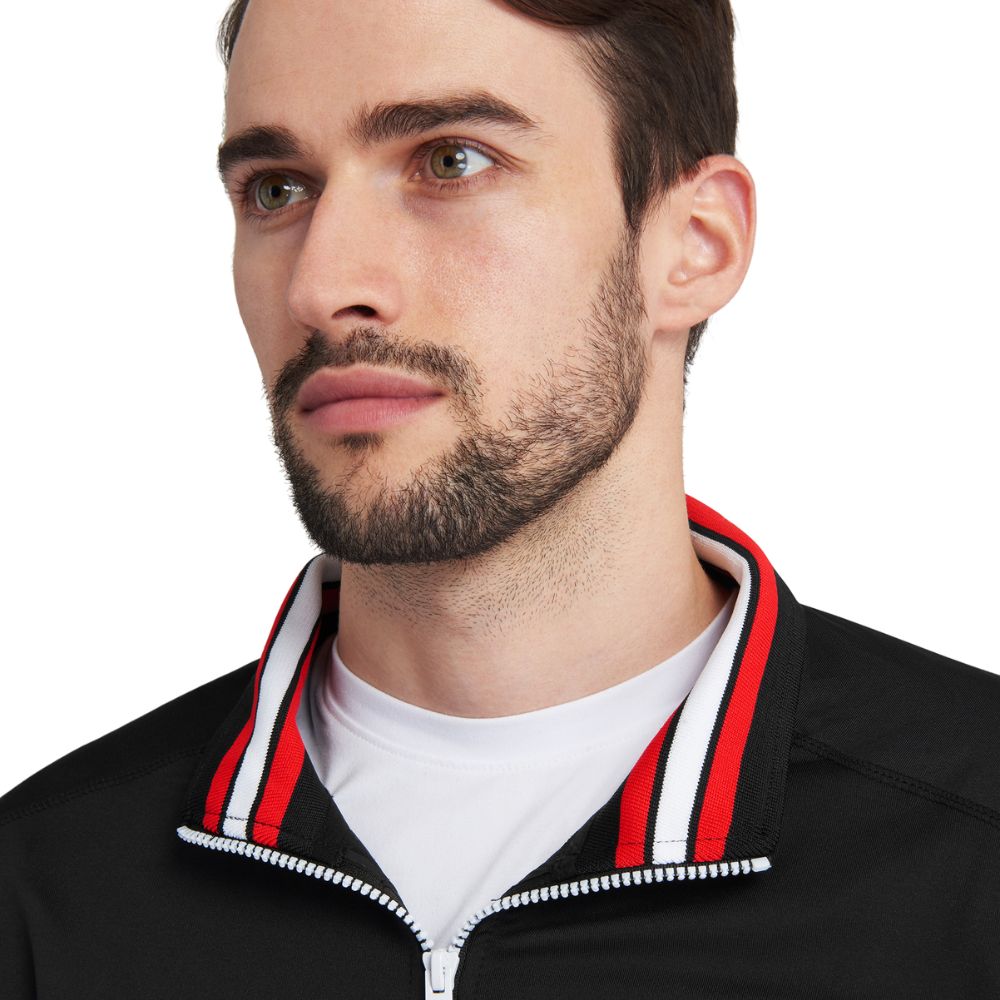 Calvin Klein Orbit 1/2 Zip Pullover Golf Top C9464A - Black Red