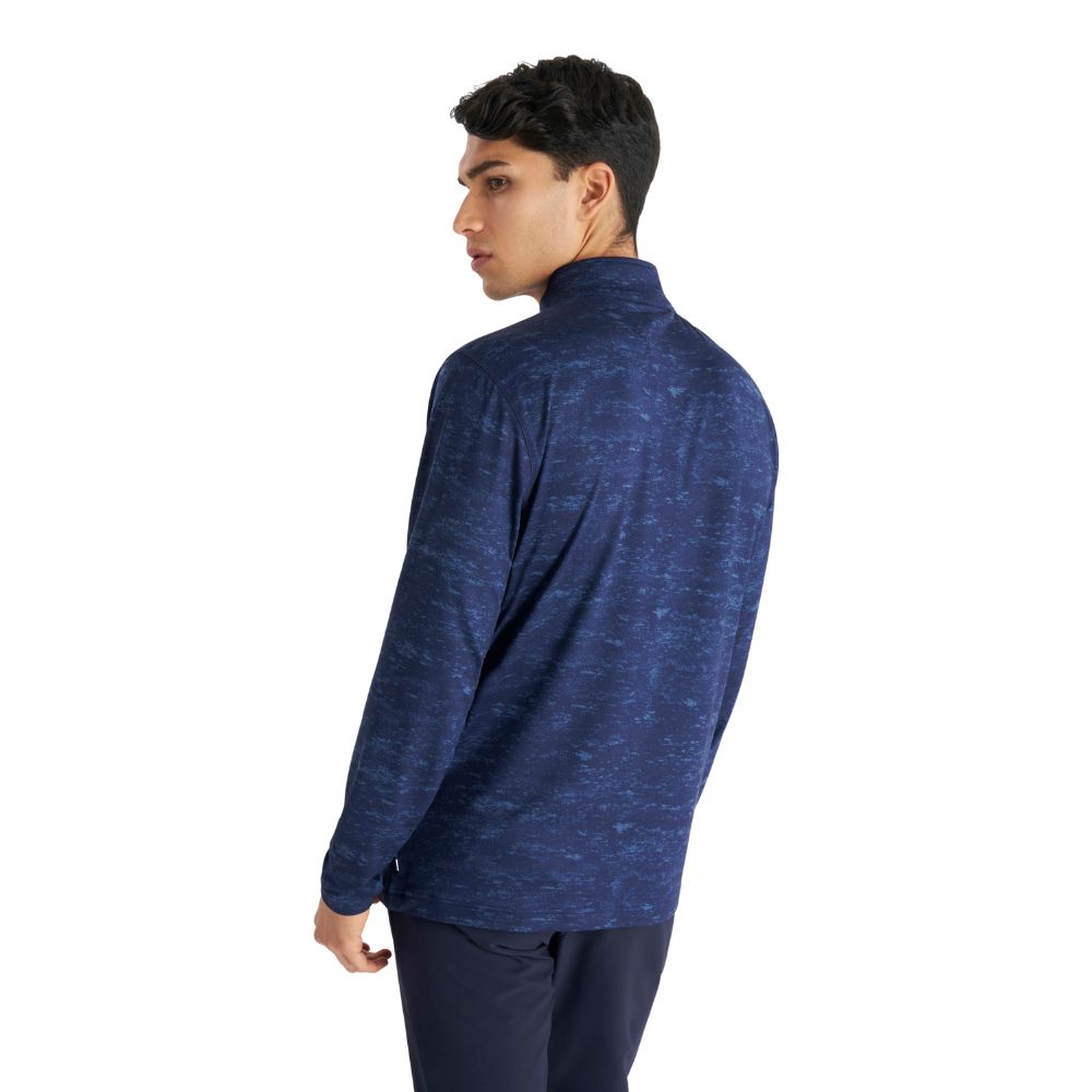 Calvin Klein Newport 1/2 Zip Pullover Golf Top C9924 - Evening Blue Print