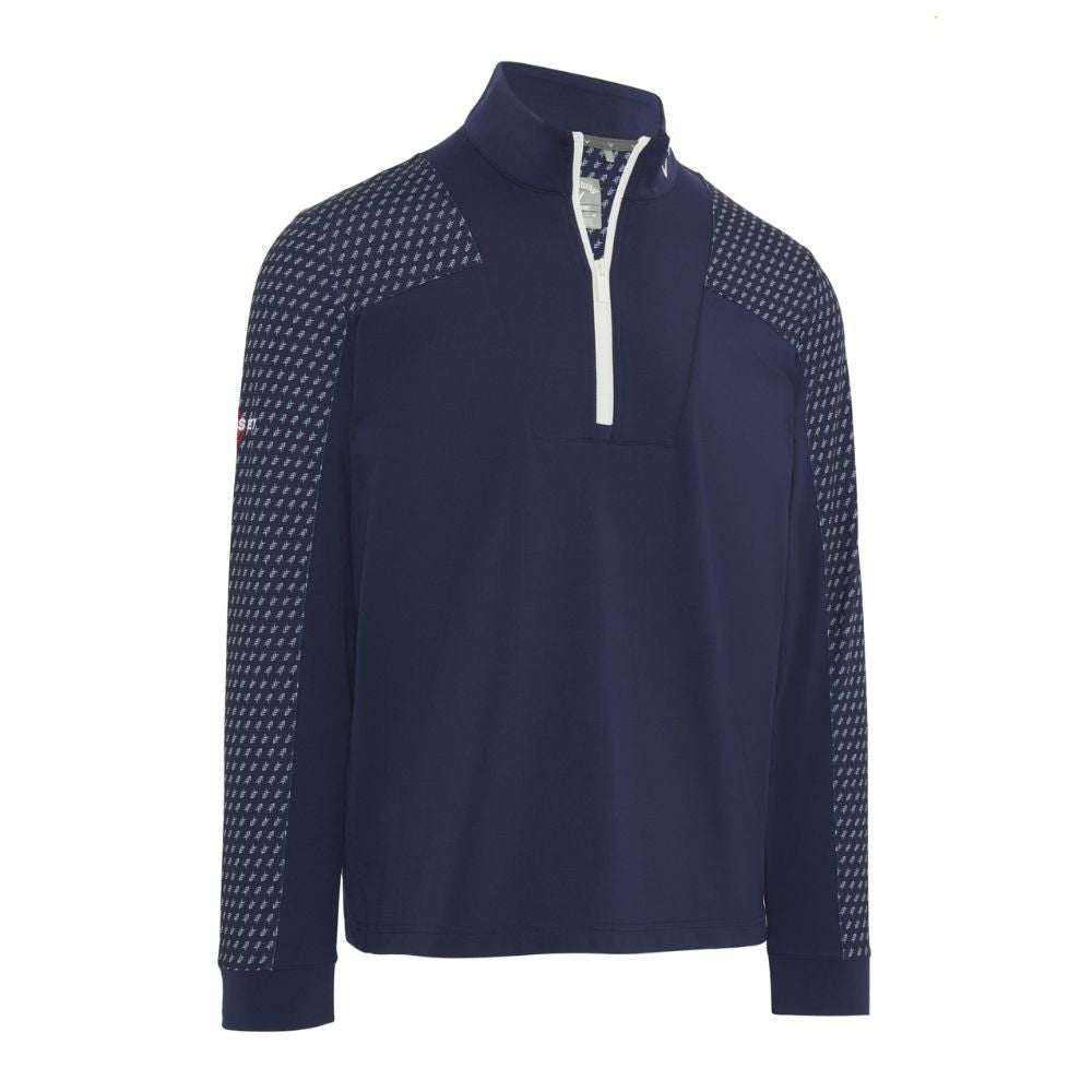 Callaway Golf Odyssey Chev Motion Print 1/4 Zip Pullover Top CGKSE064 - Peacoat Peacoat 410 M 