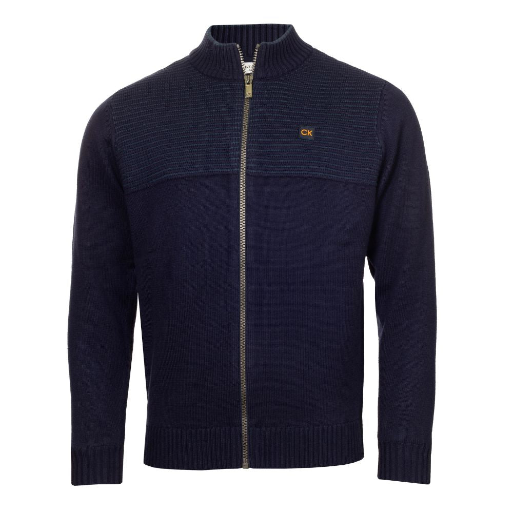 Calvin Klein Oak Creek Full Zip Lined Sweater 2024 CKMA24917 Evening Major Golf Direct