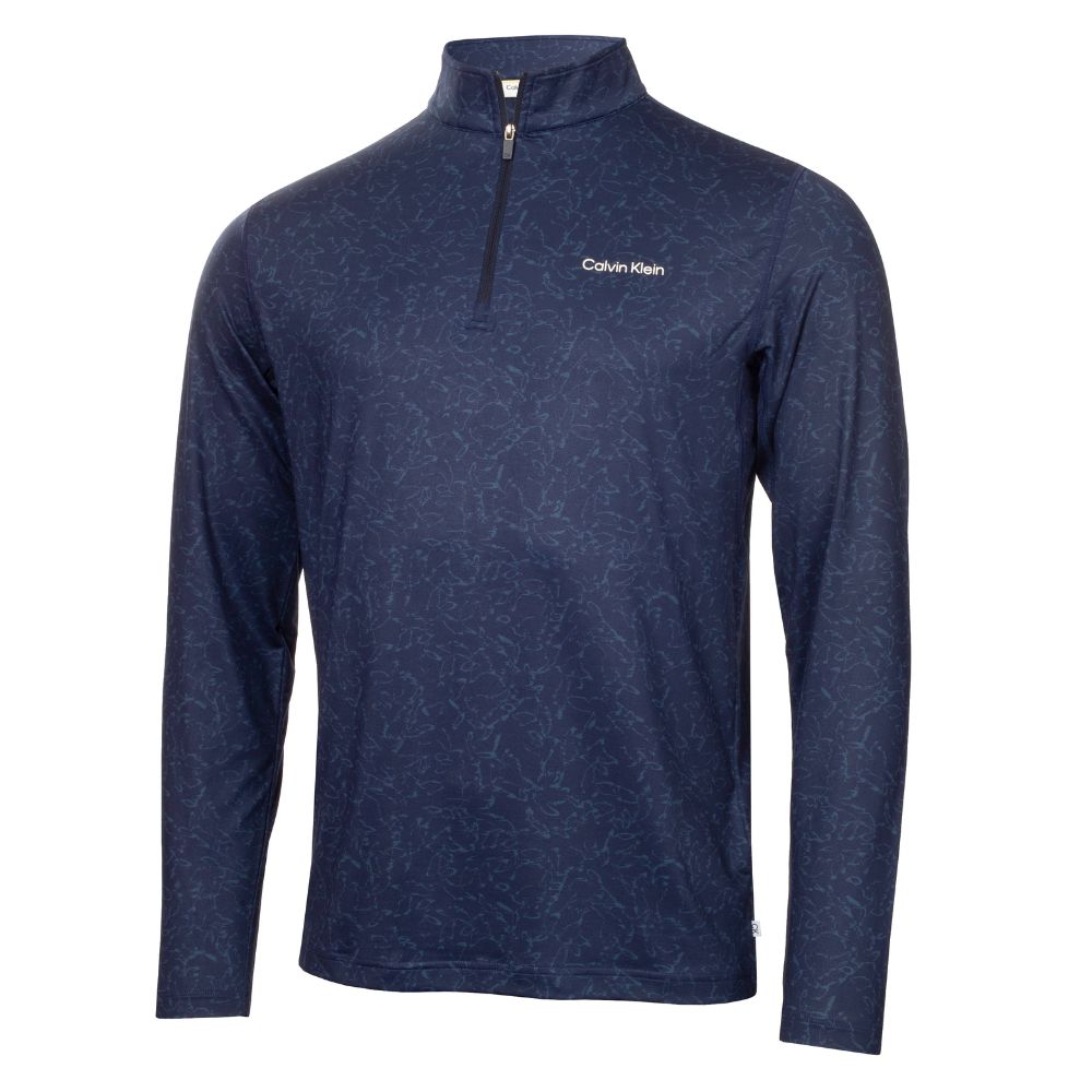 Calvin Klein Printed Newport 1/2 Zip Golf Top 2025 CKMS25956 - Navy Navy M