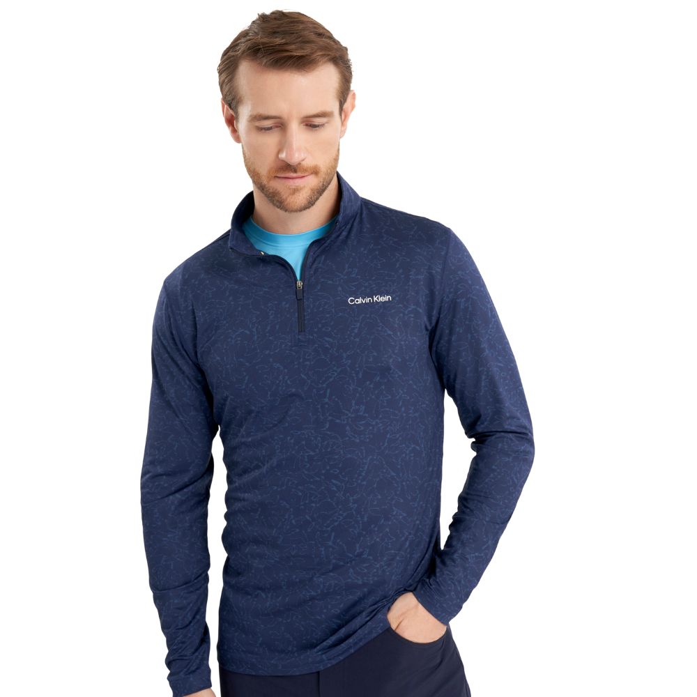 Calvin Klein Printed Newport 1/2 Zip Golf Top 2025 CKMS25956 - Navy
