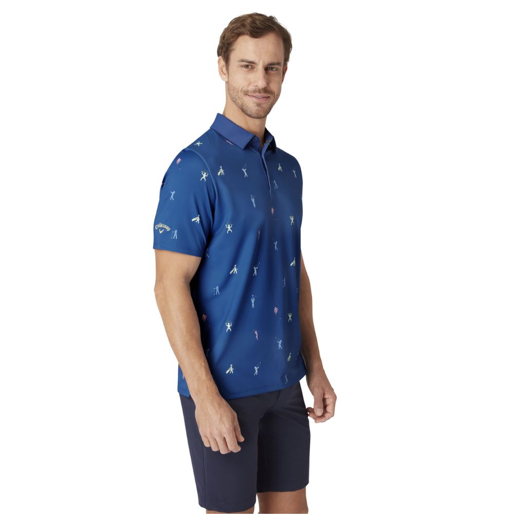 Callaway Time Lapse Print Golf Polo Shirt - Galaxy Blue
