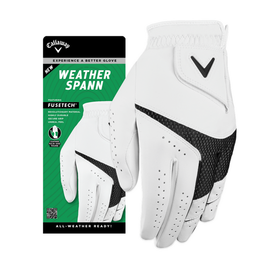 Callaway Weather Spann All Weather Golf Glove White 2023 S Left Hand (Right Handed Golfer) 
