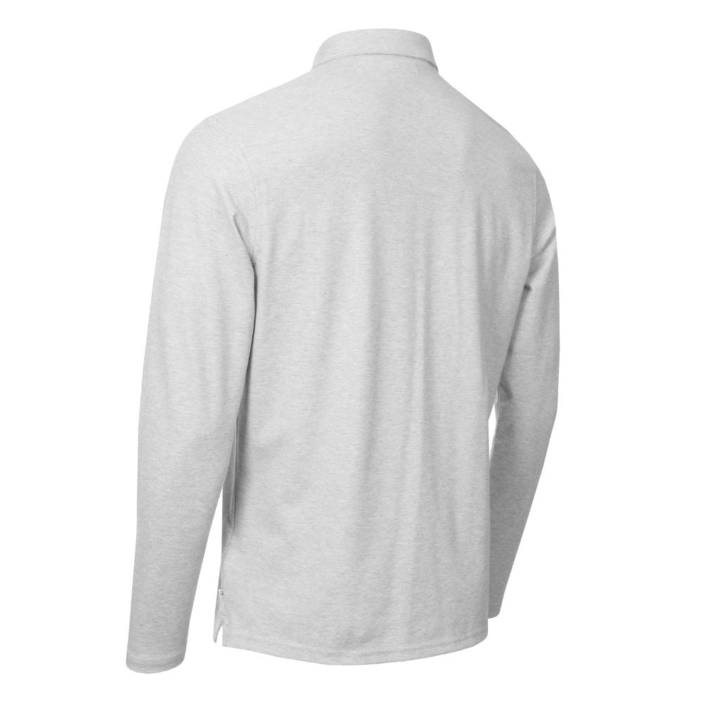 Calvin Klein Bayard Long Sleeve Golf Polo Shirt 2025 - Silver Marl