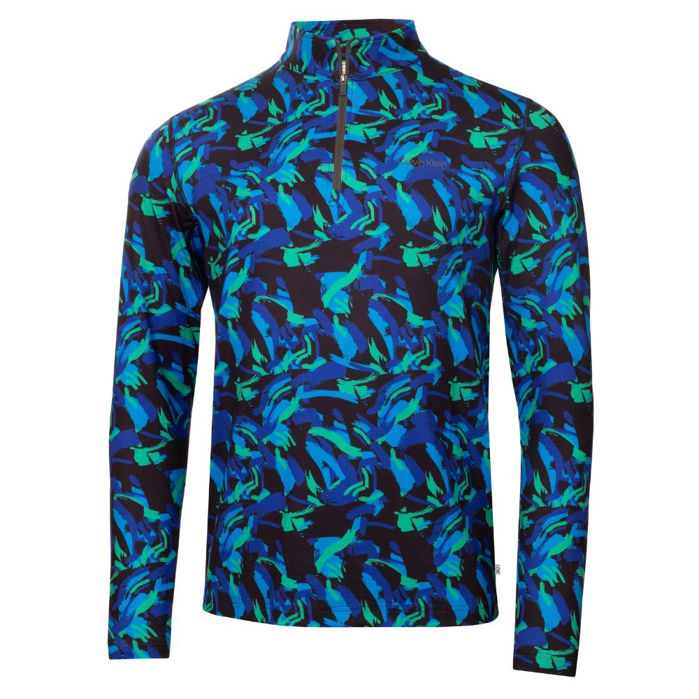 Calvin Klein Newport 1/2 Zip Pullover Golf Top 2025 - Brushstroke Print Brushstroke Print M