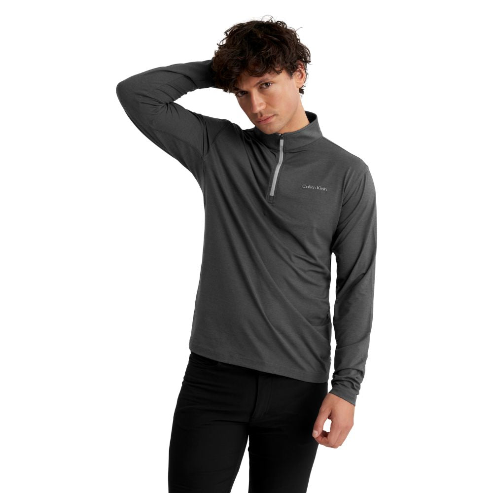 Calvin Klein Newport 1/2 Zip Pullover Golf Top 2025 - Charcoal Marl