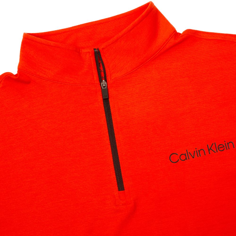 Calvin Klein Newport 1/2 Zip Pullover Golf Top 2025 - Spicy Orange Marl