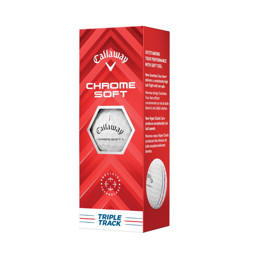 Callaway Golf Chrome Soft Triple Track Golf Balls - White