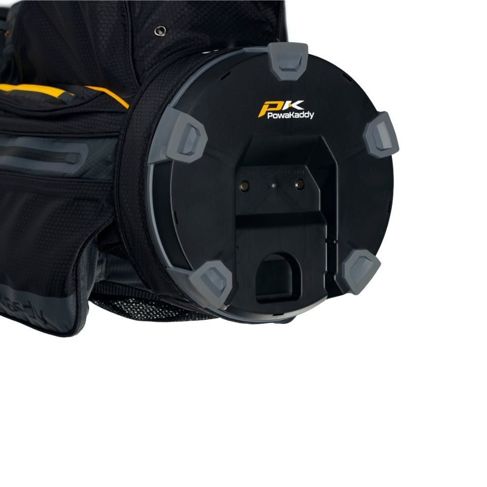Powakaddy Premium Tech Golf Bag 2024 - Gun Metal Black Yellow   