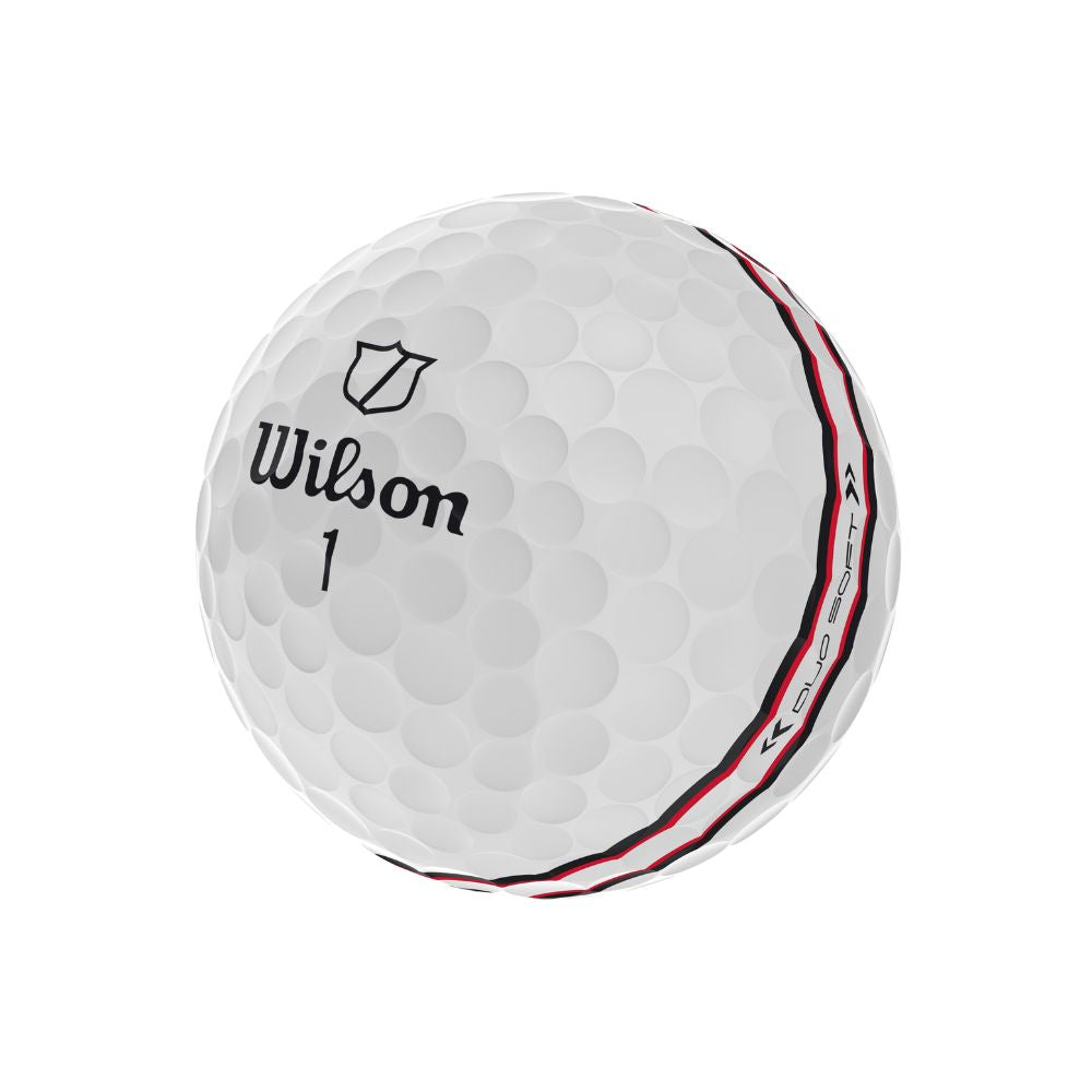 Wilson Golf Duo Soft TRK 360 Golf Balls 2025 - White (Black / Red Track)