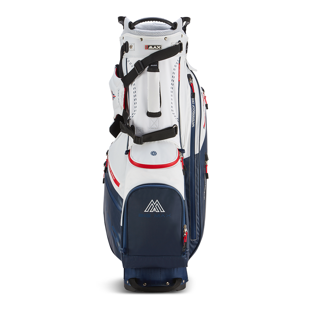 Big Max Dri Lite Hybrid Plus Golf Stand Bag - White / Navy / Red