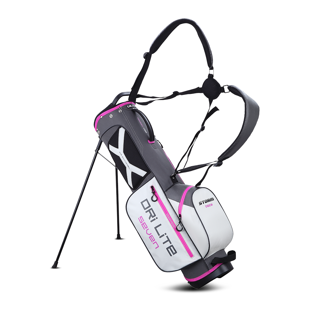 Big Max Dri Lite Seven G Golf Stand Bag - Charcoal Silver Fucsia