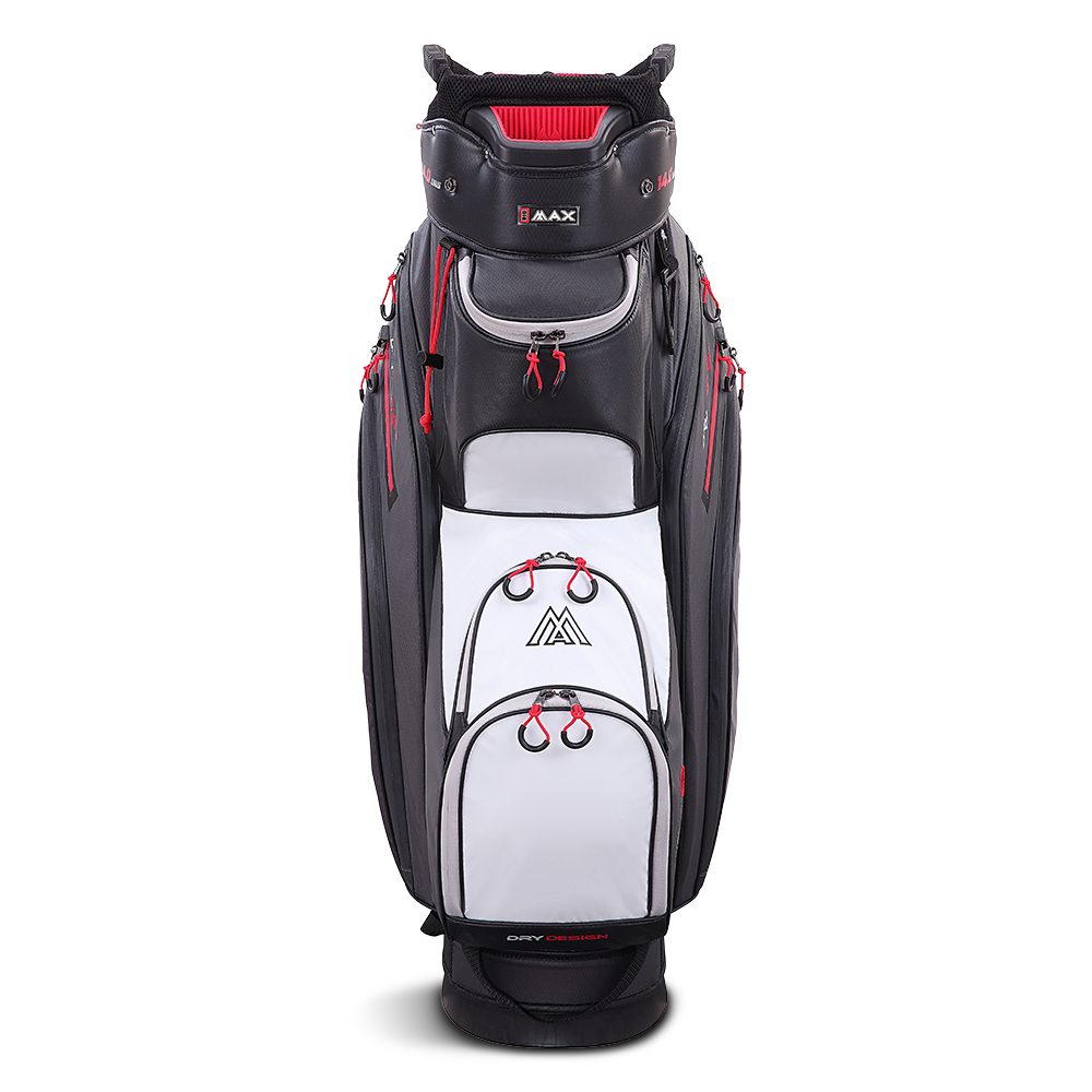 Big Max Dri Lite Style Golf Cart Bag 2024 - Charcoal Black White Red   