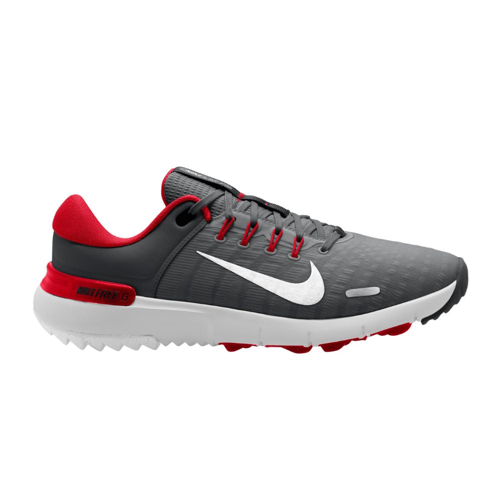 Nike Free Mens Spikeless Golf Shoes - FN0332 - 002 Iron Grey/White/University Red 7