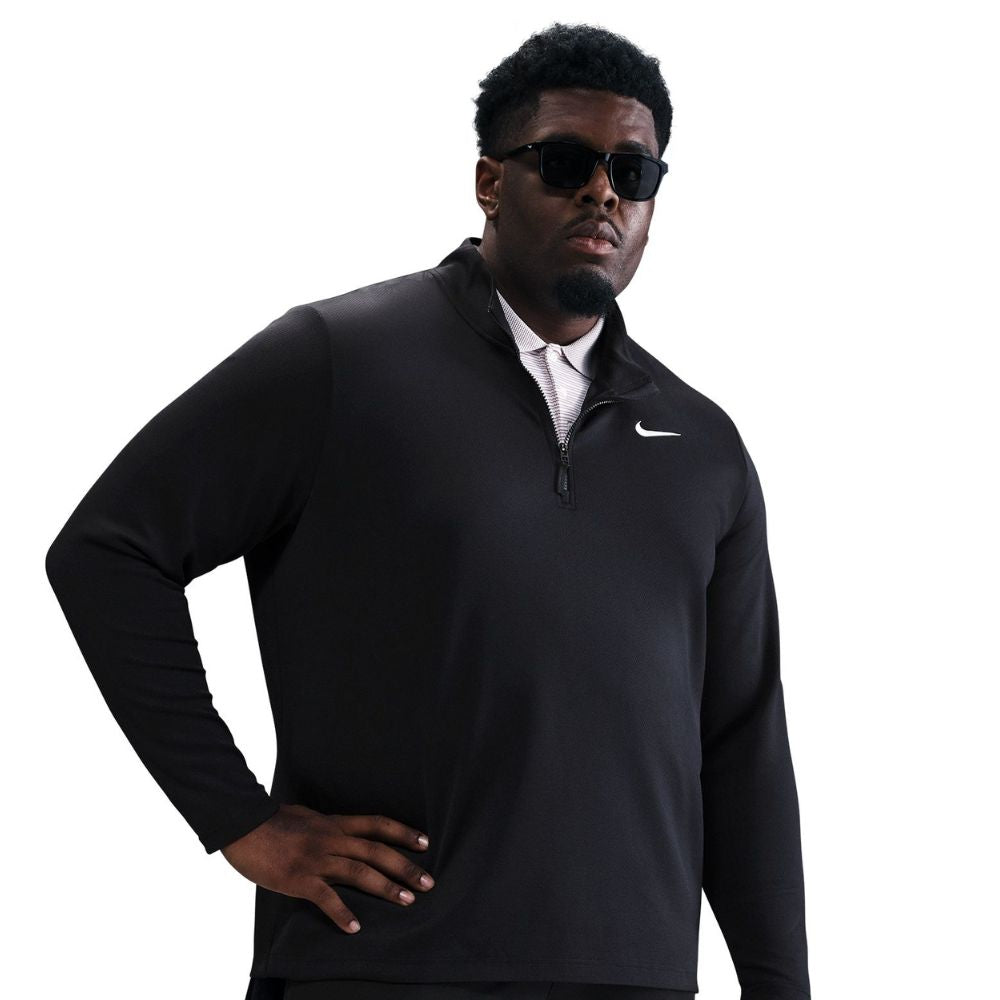 Nike Dri-FIT Victory Therma Flex 1/2 Zip Pullover Golf Top 2025 - FZ7462-010 Black / Black / White 010 M