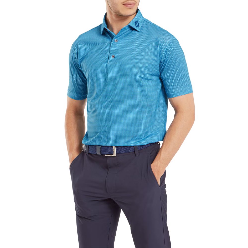 FootJoy Octagon Print Lisle Mens Golf Polo Shirt - 81575