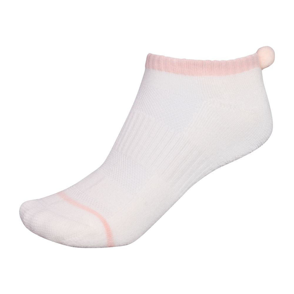 FootJoy ProDry Performance Golf Comfort Pom Pom Socks - 11500 White / Pink One Size (3-7)