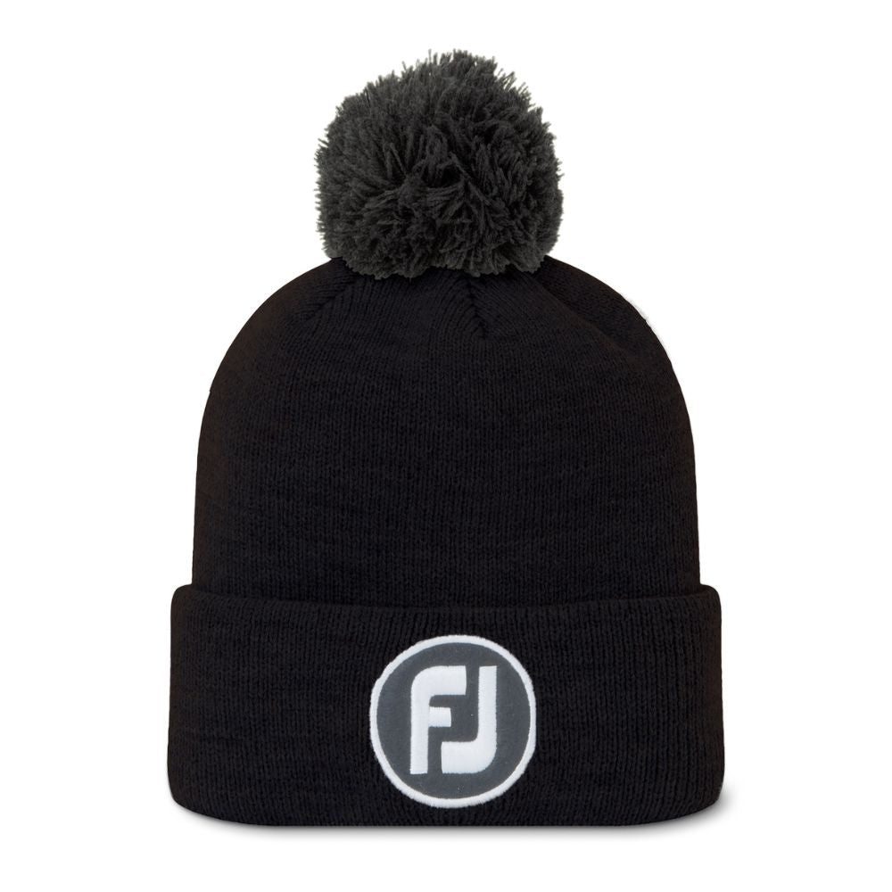 FootJoy Solid Pom Pom Golf Bobble Hat 2025 - Black Black