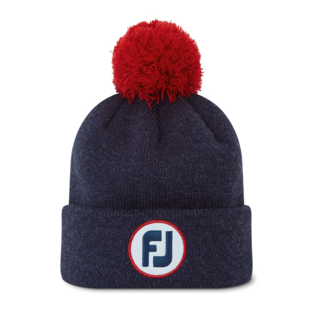 FootJoy Solid Pom Pom Golf Bobble Hat 2025 - Heather Navy Heather Navy
