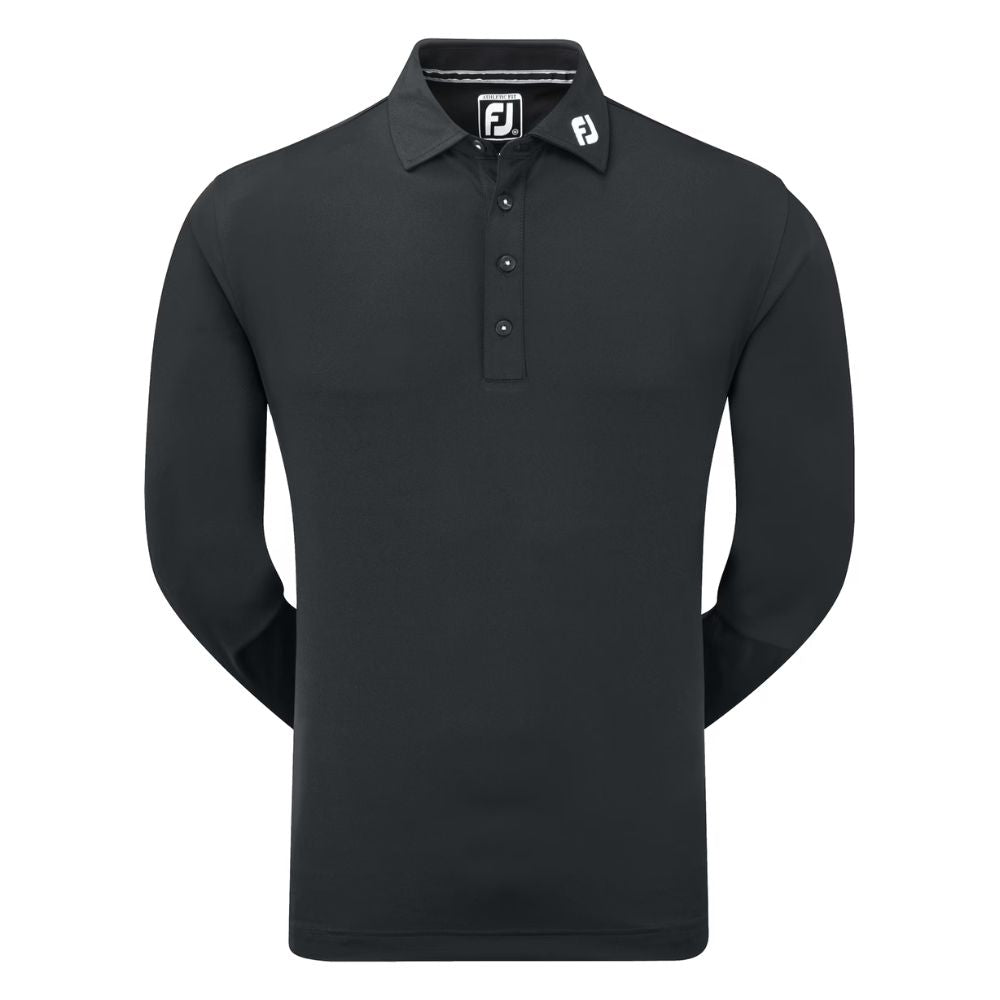 FootJoy Thermolite Long Sleeve Golf Polo Shirt - 96954 Black M