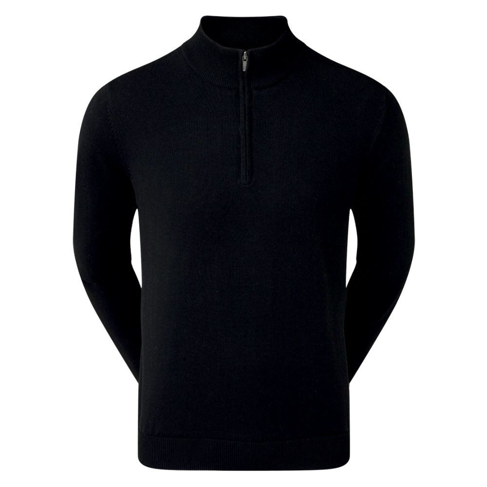 FootJoy Essentials Woolblend 1/2 Zip Lined Mens Golf Midlayer Top 2025 - 90207 Black M