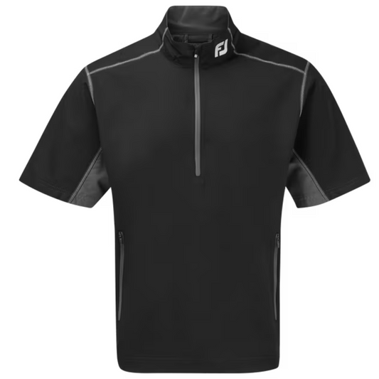 FootJoy 1/2 Zip Short Sleeve Golf Windshirt Black S