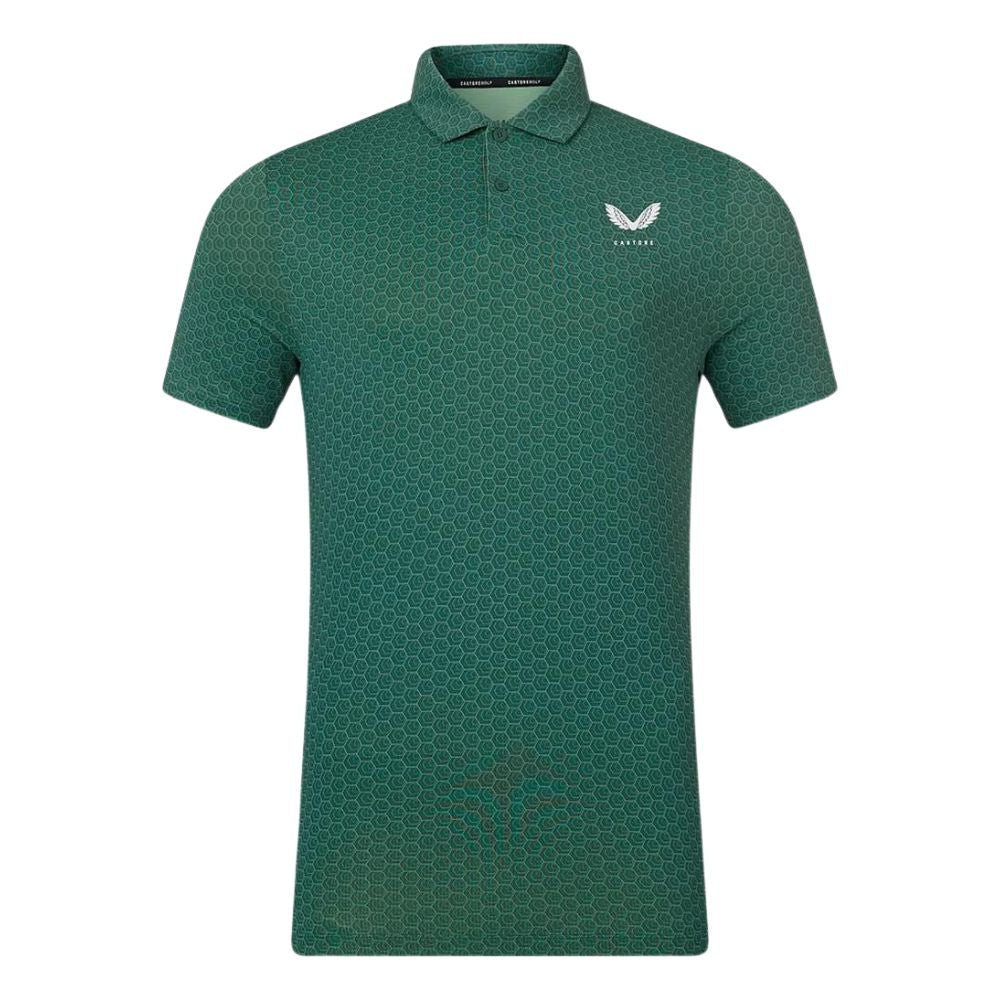 Castore Golf Printed Polo Top 2 GMC30695 - 261 Pine Grey 261 M 