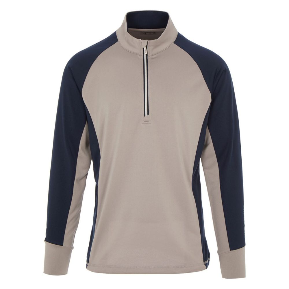 ProQuip Pro-Tech Comfort Stretch 1/4 Zip Midlayer Pullover Top - Grey / Navy Grey/Navy M