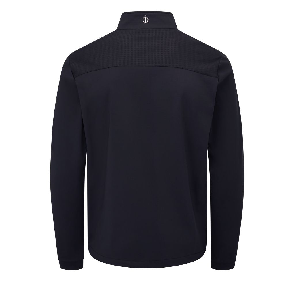 Oscar Jacobson Hastings 1/4 Zip Mens Golf Pullover Top - Black / Pewter