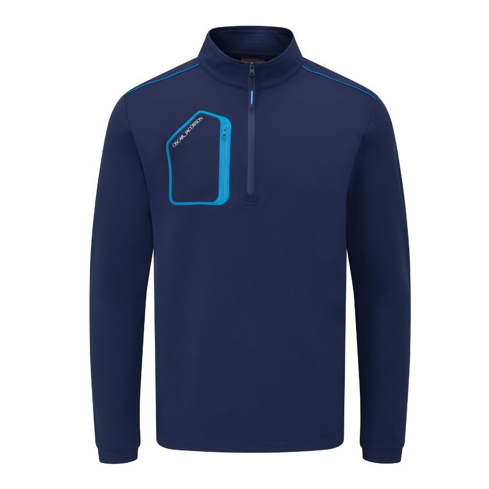 Oscar Jacobson Hastings 1 4 Zip Mens Golf Pullover Top 2024 Navy Cob Major Golf Direct