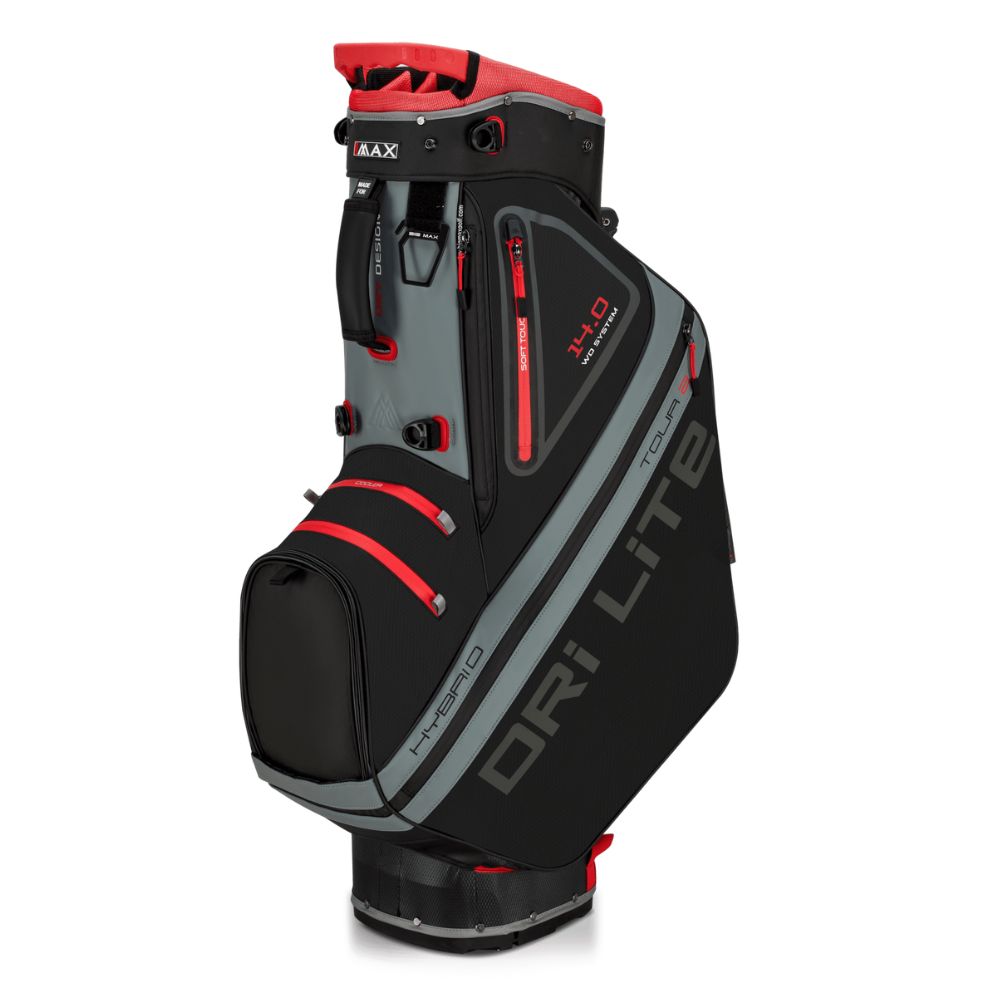 Big Max Dri Lite Hybrid Tour 2 Golf Stand Bag 2025 - Black / Charcoal / Red