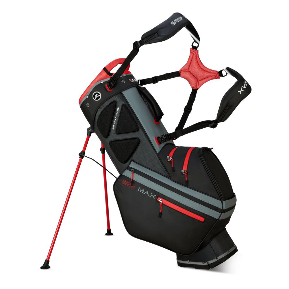 Big Max Dri Lite Hybrid Tour 2 Golf Stand Bag 2025 - Black / Charcoal / Red