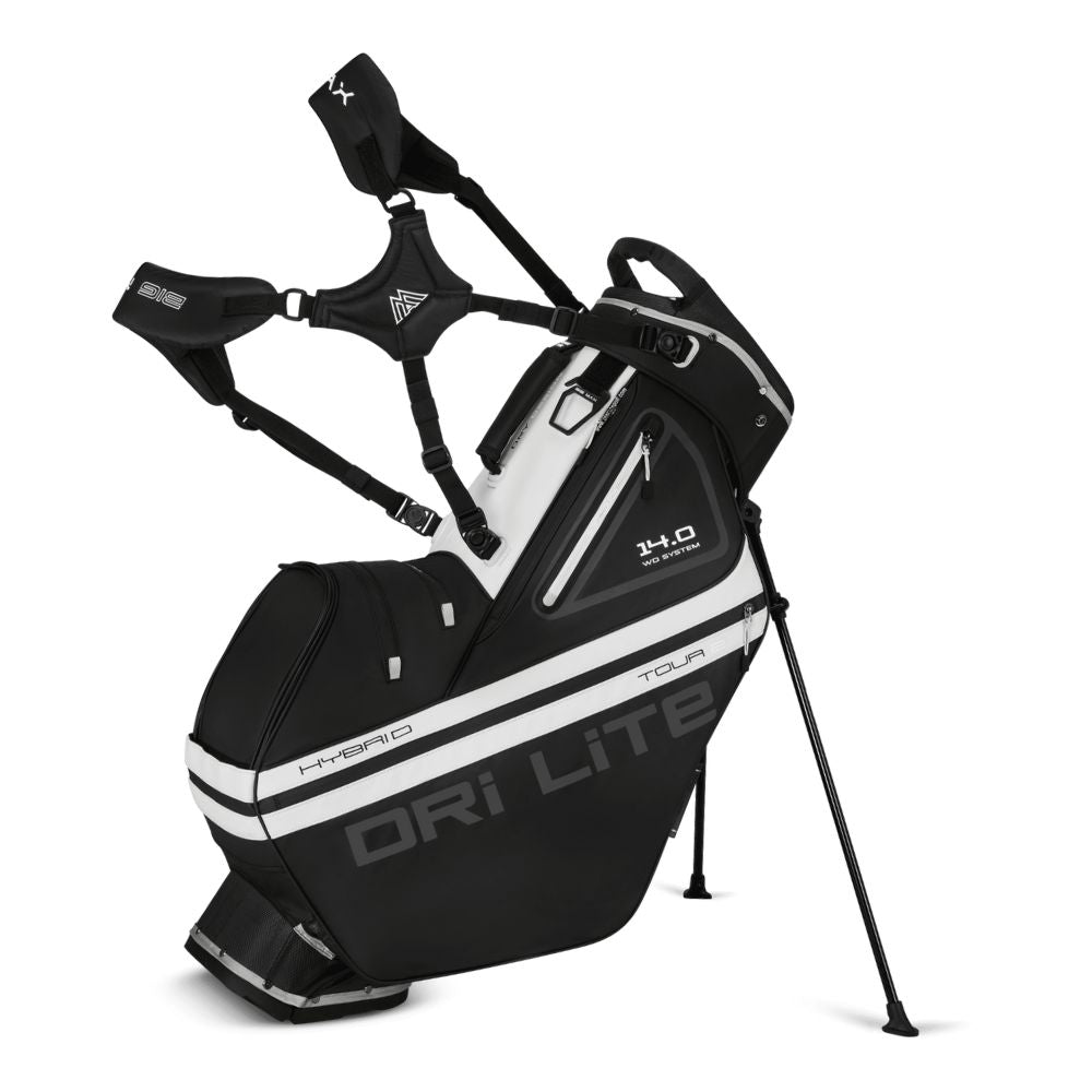 Big Max Dri Lite Hybrid Tour 2 Golf Stand Bag 2025 - Black / Off White Black / Off White
